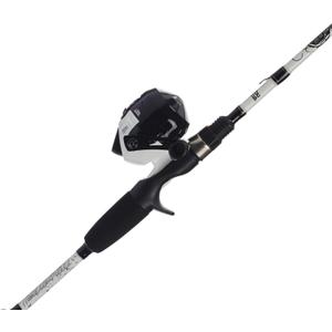 Abu Garcia 5’6" Ike Dude Youth Fishing Rod and Reel Spincast Combo, 2-Piece Rod, Size 6 Reel, Right Handle Position,White, 5'6" - Medium - 2pc