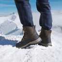 NORTIV 8 Men's Insulated Waterproof Construction Hiking Winter Snow Boots (Dark/Brown/Black/1)