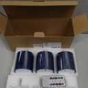 Navy Blue Flameless Candles with Remote and Timer, 3"x3" Real Wax Battery Operated Pillar Candles with 3D Flickering Flame, Set of 3