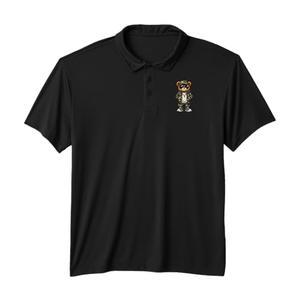 Cool Teddy Bear Graphic Streetwear Performance Polo Shirt, Extra Large, Black 