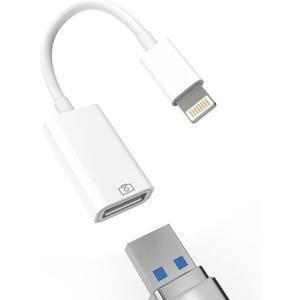 Lightning Male to USB Female Adapter OTG Data Sync Cable Compatible with Iphone13 11 12pro Max Mini XR X XS 8 7 SE Plus for Ipad Air, Camera, 3.0 Mouse, Keyboard, Hub, Midi Port Adaptador Connector