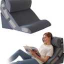 3PCS Wedge Pillow Set for After Surgery, Back Pillow for Bed Sitting up, 10-in-1 Foam Wedge Pillow for Acid Reflux & Back Pain Relief, Post Surgery Pillow for GERD & Snoring, Plush Grey