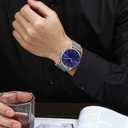 SENRUD Men's Watch Ultra-Thin Minimalist Stainless Steel Mesh Strap Fashion Casual Waterproof Wrist Watch for Men