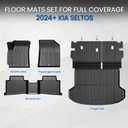 Floor Mats for Kia Seltos 2024-2026 w/o Subwoofer, with Cargo Mat | Full Protection Mat Set with Cargo Liner, All Weather TPE, Non Slip & Odorless & Scratch Proof, Seltos Accessories