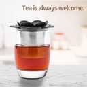 2 x LHS Tea Infuser Strainers for Loose Tea, Flower Stainless Steel Loose Leaf Tea Strainer Stepper with Heat Proof Double Handles, Extra Fine Mesh Tea Ball Infusers