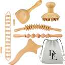 6-in-1 Wood Therapy Massage Tools  Lymphatic Drainage Massager Maderoterapia Kit Wooden Massager Body Sculpting Tools for Muscle Pain Relief - Wood Therapy Tools for Body Contouring and Shaping