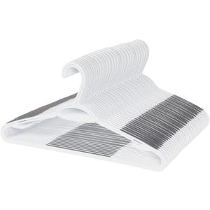 Neatfreak Slim Non Slip Hangers - Space Saving Hangers for Clothes with Lingerie Hooks and Pants Accessories Bar - Patented W Frame White Plastic (40)