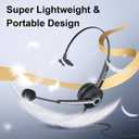 Voistek USB Mono Headset with Noise Cancelling Microphone for Call Center & Office Communication, Single-Ear Wired Headset with USB-A/C Sound Card for Customer Service and Dispatch Work