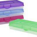Storex Stretch Pencil Box, 5.6 x 13.4 x 2.52 Inches, Assorted Colors, Color Assortment Will Vary, Case of 12 (61620A12C)