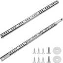 2Pcs 278mm/10.94" Silver Stainless Steel Drawer Slides, Small Drawer Rails, Ball Bearing Two Way Slide Track Rail, with Mounting Screws(1 Pair)
