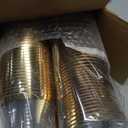 Hioasis 200Pcs 9OZ Clear Cups - Plastic Disposable Cups with Gold Trim, Heavy Duty & BPA-free for Party, Wedding, Reception