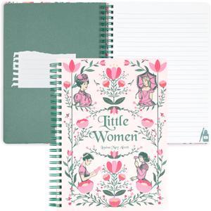 Steel Mill & Co Cute Mini Spiral Notebook, Small 8.25" x 6.25" Journal with Durable Hardcover and 160 Lined Pages, Little Women