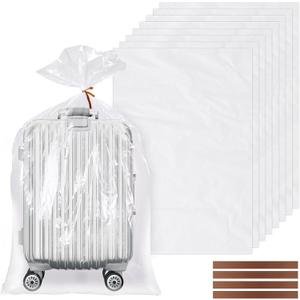 16 Pack Large Clear Plastic Bags, 40" x 60" Moistureproof Dustproof Large Storage Bags, Reusable Giant Extra Luggage Storage Bags for Luggage, Suitcase,Furniture, Chair, Kids Bike (Include 16 Ties)