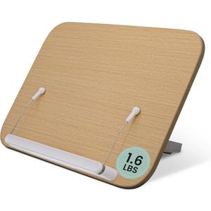 Wood Book Stand - Book Holder for Reading Hands Free, Foldable, Adjustable Book Display Stand, Cookbook Stand Portable, Lightweight Page Holder for Book Lovers, Cooks, Students 13.4"x9.4"
