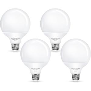 Flaspar Vanity Light Bulbs for Bathroom, G25 LED Globe Light Bulb 100 Watt Equivalent, 3000K Warm White LED Bulbs E26 Medium Base for Mirror Makeup Chandelier Lighting, Non-dimmable, 4 Pack