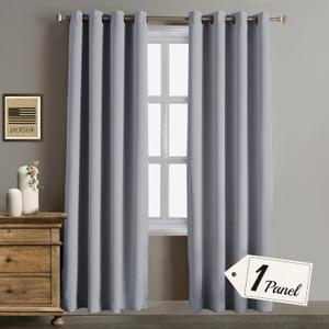 Rose Home Fashion Blackout Sliding Door Curtains, Room Darkening Thermal Insulated Curtains for Living Room Bedroom, Sliding Glass Door Drapes, 1 Panel, W52 x L84, Grey