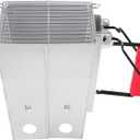 Royal Gourmet Foldable Charcoal Chimney Fire Starter Camping Grill, silver and red