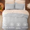 Bedsure Queen Comforter Set, Light Grey Soft Prewashed Bedding for All Seasons, 3 Pieces GentleSoft Bed Set, 1 Lightweight Comforter (90"x90") and 2 Pillowcases (20"x26")