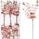 6PC Set 12" H Champagne Rose Christmas Ornaments Sequins Ball Pick, Christmas Tree Decorations Christmas Tree Topper Star Home Office Perfect Party Decorations Gifts