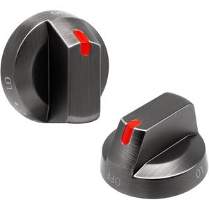 Upgraded DG64-00473B for Samsung Stove Knobs, Black Stainless Steel Gas Stove Knobs Replacements, Oven Range knobs Replacements Parts for Samsung NX58M6850SG, NX58K7850SG, NX58J7750SG 2-Pack