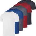 REALESSENTIALS, Men's Oversized T-shirts, Set of 5, Black XL, Red 3X, White XL, Blue4X, Grey XL