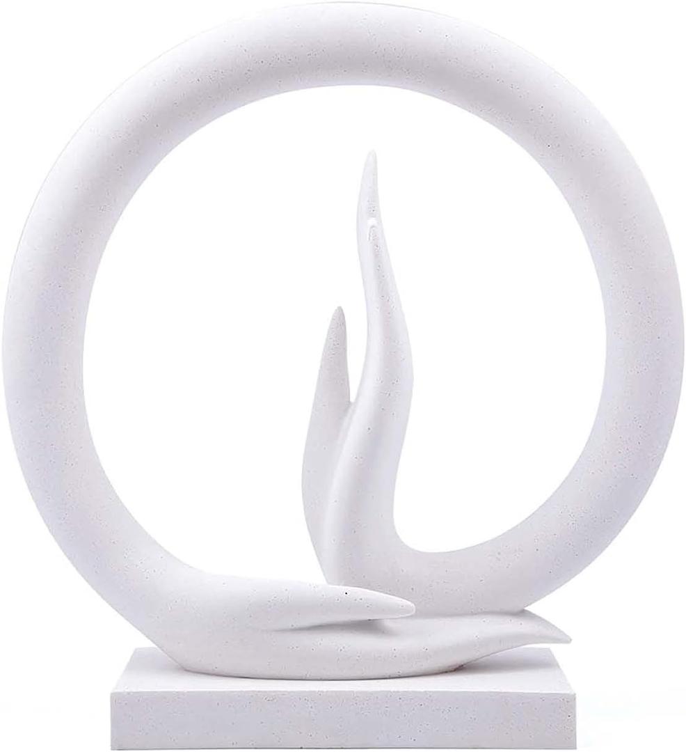 Carefree Fish White Sandstone Buddha Hand Statue Yoga Decor The Art of Minimalism Valuable Collection (Solid 6.6 Pounds), Large