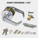 Keyed Entry Grade 2 Commercial Door Locks Heavy Duty Office Door Lever, Non-Handed, UL 3 Hour Fire Rated, ADA Compliant, Satin Chrome Finish 26D, 2-3/4''Backset X-XG-ET-70