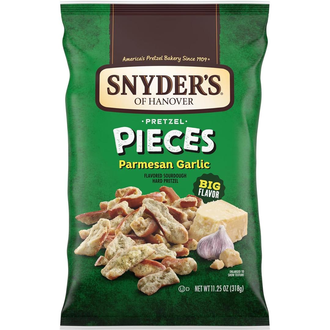 Snyder's of Hanover Parmesan Garlic Flavored Pretzel Pieces, 11.25 Oz Bag (EXP 03/21/26)