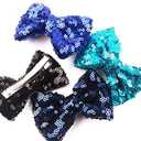 CLLOT Party Festival Baby Girls Sparkling Bows Clips 15PCS Glitter Sequins 4" Hair Bows Alligator Hair Clips for Girls Baby Children Toddlers