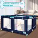 Dog Playpen 50 50 inch, Puppy Playpen with Bottom, 32 Inch Height Pet Playpen