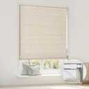 LazBlinds No Drill Cordless Roman Shades, 34'' W x 64'' H, Beige Easy to Install, Light Blocking & Heat Insulating, Perfect for Bedrooms & Kids' Rooms