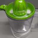 Proctor Silex Electric Citrus Juicer Machine, Large 34 oz. Pitcher, Pressure Activated, 2 Reamers for Big and Small Fruit, Pulp Control, for Orange, Lemon, Grapefruit Juice, White & Green (66340)