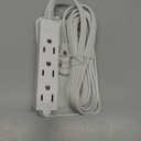 Flat Plug Power Strip Detachable, 3-Outlet 6ft Ultra Thin White Wall Extension Cord 13A 125V 1625W, Space-Saving,Suitable for Kitchen,TV, Living Room,Bedroom, Narrow Space, ETL Listed