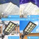 Solar Street Light 8000W Solar Parking Lot Lights Outdoor Waterproof, 240000LM 8000K Dusk to Dawn with Motion Sensor, LED Wide Angle Lamp