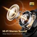 Active Noise Cancelling Headphones, Upgraded Wireless Bluetooth Headphones Over Ear with ENC Mic, HiFi Stereo Deep Bass, Noise Canceling Headphones Lightweight, BT 5.4, for Travel/Office/Home, Black