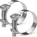 AKIHISA T-Bolt Hose Clamp,74-79mm OD Range 304 Stainless Steel Pipe Strap Clamp, Adjustable Heavy Duty Tube Clamp (2Pack, 2.91" to 3.11")