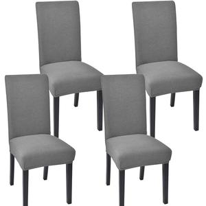 Chair Covers for Dining Room Set of 4 Chair Seat Cover for Dining Room Kitchen, Parsons Chair Covers Dining Chair Slipcover, Light Grey