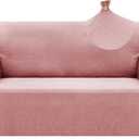ZNSAYOTX 1 Piece Jacquard Couch Covers for 2 Cushion Couch High Stretch Loveseat Slipcover for Pets Dogs Anti Slip Love Seat Sofa Slipcover Furniture Protector (Medium,New Pattern Rose) (Medium (55"-69"))