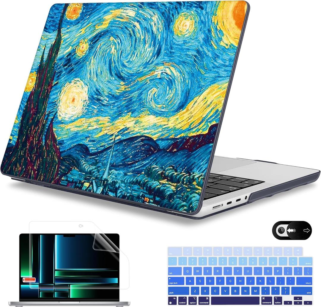 Mektron Case for M5 MacBook Pro 14 inch 2026 Model A3427 A3426 Fit 2025-2021 Model A3434 A3112 M4 A3112 A3401 A3185 M3 A2918 A2992 M2 A2779 M1 A2442 Pro/Max Cover, Abstract Starry Sky