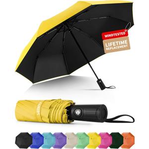 Seniny Windproof Travel Umbrella, Automatic Umbrellas for Rain, Portable & Compact Umbrellas for Backpack, Strong UV for Protection, Folding Small Sun Umbrella for Car, Walking