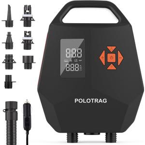 Paddle Board Pump, Sup Pump Electric Portable with Auto-Off/Deflation, Dual Stage 12V DC Car Connector Air Pump for Inflatables, Kayak and Air Mattress (orange)