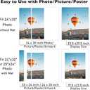 JCJMY 24x30 Picture Frame with 20x24 Mat, Display Photo 20x24 with Mat or 24 x 30 Without Mat, Wall Hanging Large 24 by 30 Poster Frame with Plexiglass, White