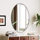 Koonmi Black Oval Bathroom Mirror, 26"x38" Bathroom Vanity Mirror, Oval Mirror for Bedroom Living Room Entryway, Hangs Horizontal or Vertical (38"L x 26"W)