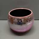 NPW Pink Disco Ball Ice Bucket  Holiday Christmas Party Decor & Bachelorette Gift, Disco Champagne Bucket for Girls Night