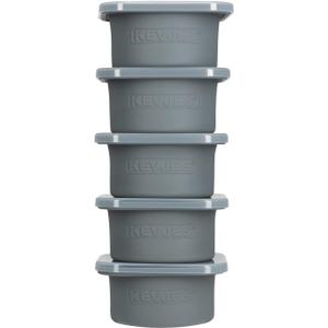 Stackable Silicone Artisan Pizza Dough Proofing Proving Containers with Lids-2/3/4/5 pack-500ml portion (Spacegrey, 5 PACK)