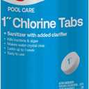 HTH 42049 Pool Care 1" Chlorine Tabs, Swimming Pool Sanitizer with Added Clarifier - Eliminates Bacteria & Algae, Makes Water Clean & Crystal Clear, Sanitizes & Protects - Slow Dissolving, 1.5 lbs