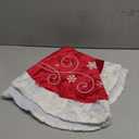 XAMSHOR Red Christmas Tree Skirt 32 Inches Snow Sequin Embroidery with White Trim Border Decor for Xmas Holiday Party Ornaments