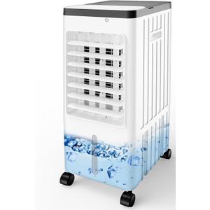 Portable Air Conditioner with 3.1 Gal Water Tank, Air Conditioner Portable for Room with 4 Ice Box, 3-in-1 Super Wind Quiet Swamp Cooler, AC for Room/Bedroom/Garage (Large)