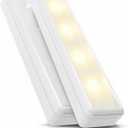 Brilliant Evolution Pack of 2 Wireless LED Stick on Lights Battery Operated Under Cabinet Lighting - 8.5 Inches Long - 65 Lumens Push Light for Kitchen, Closet, and Countertops