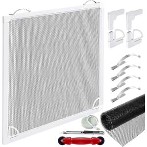 Window Screen Frame Kit 36inX36in Fiberglass Window Screen Replacement Kit Includes Full Set of Tools Suitable for WindowsFramed Mesh Replacement Window Screens, Home, Patio
